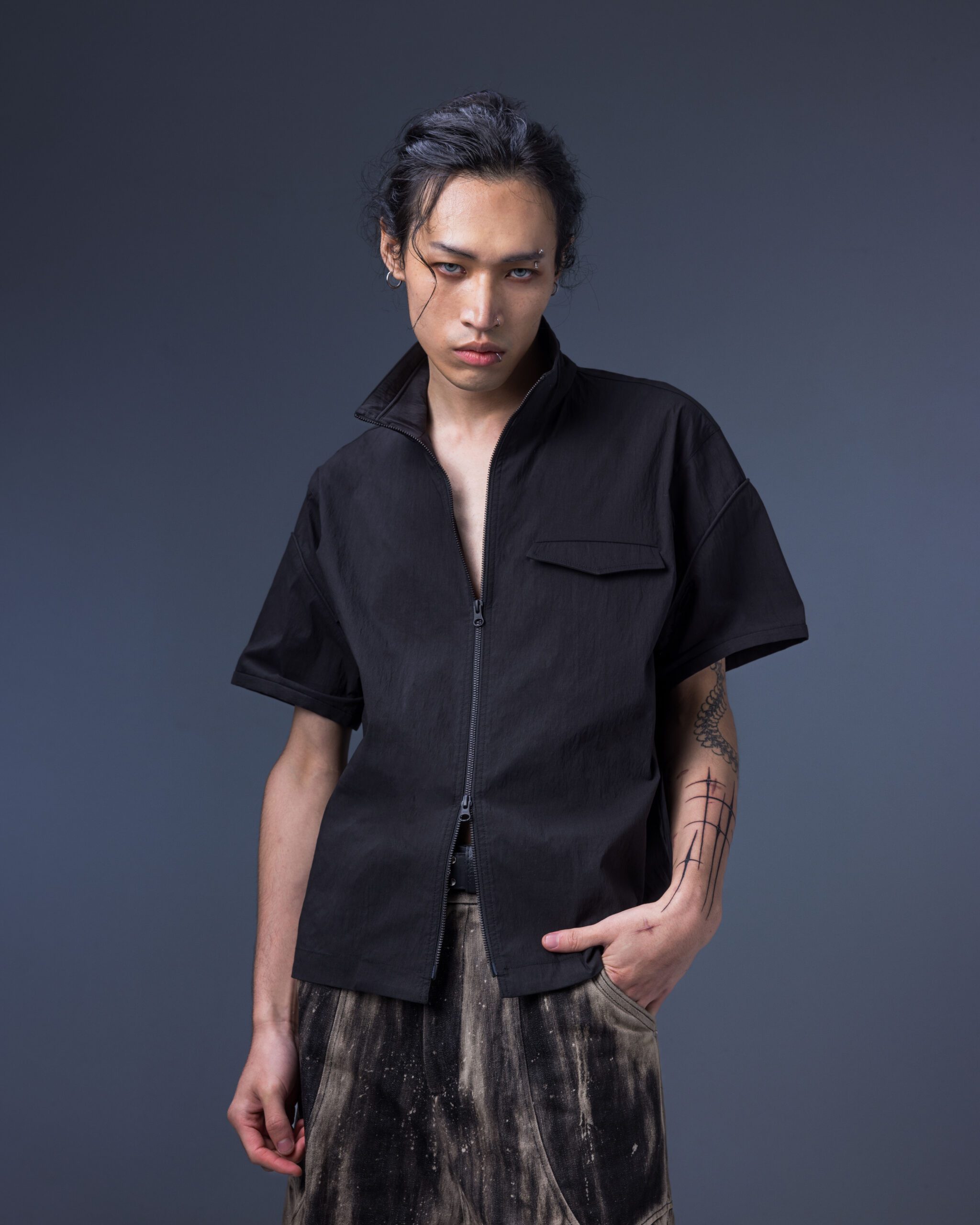 Modular – Elytra Dual-Zip Short Top(black)