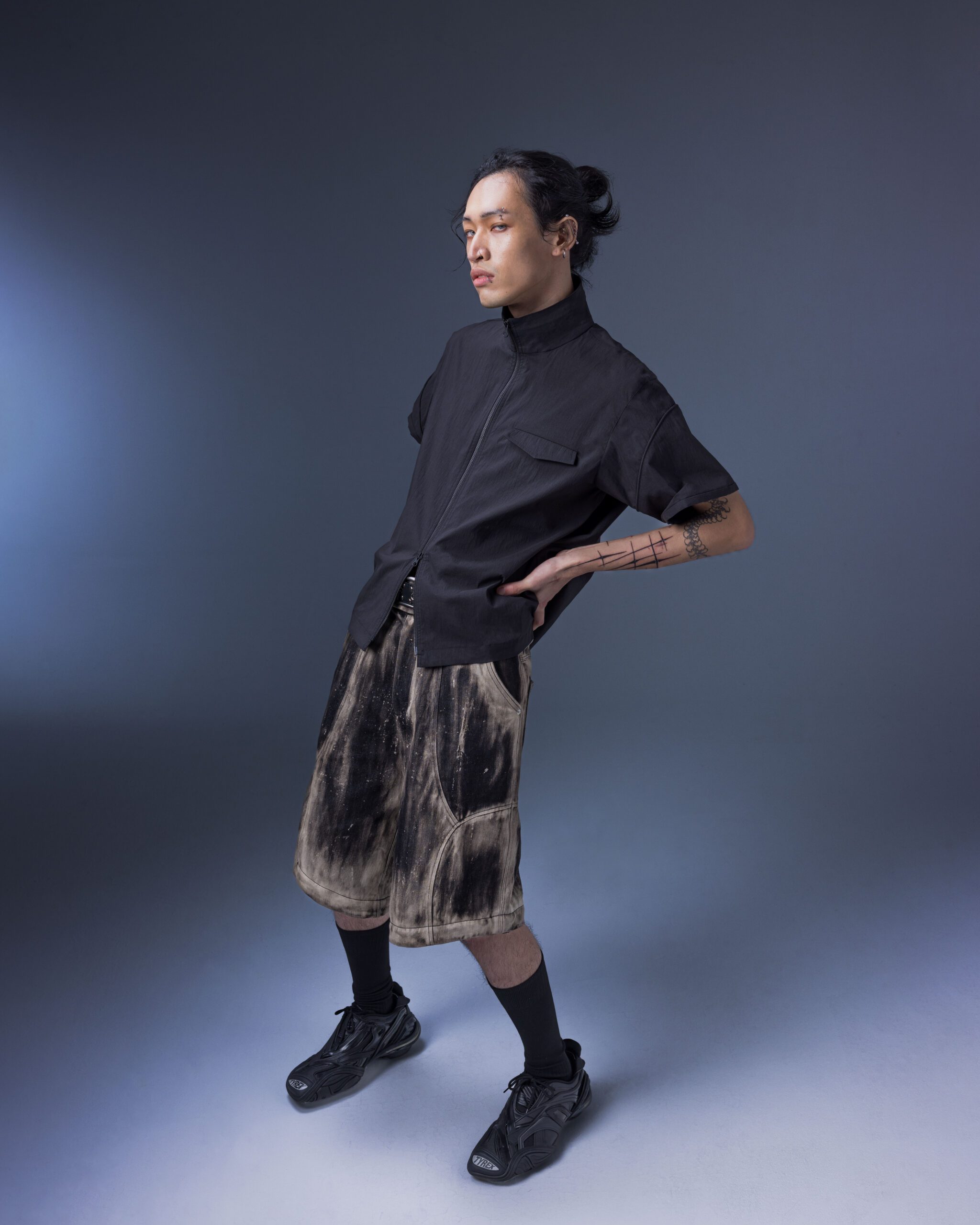 Modular – Elytra Dual-Zip Short Top(black)
