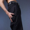 202504050756 Biomimetic – Appendicular Structure Straight Pants(black)