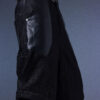 202504051143 Evolution – Membranous Wing Paneled Wide Denim(black/Leather Spliced)