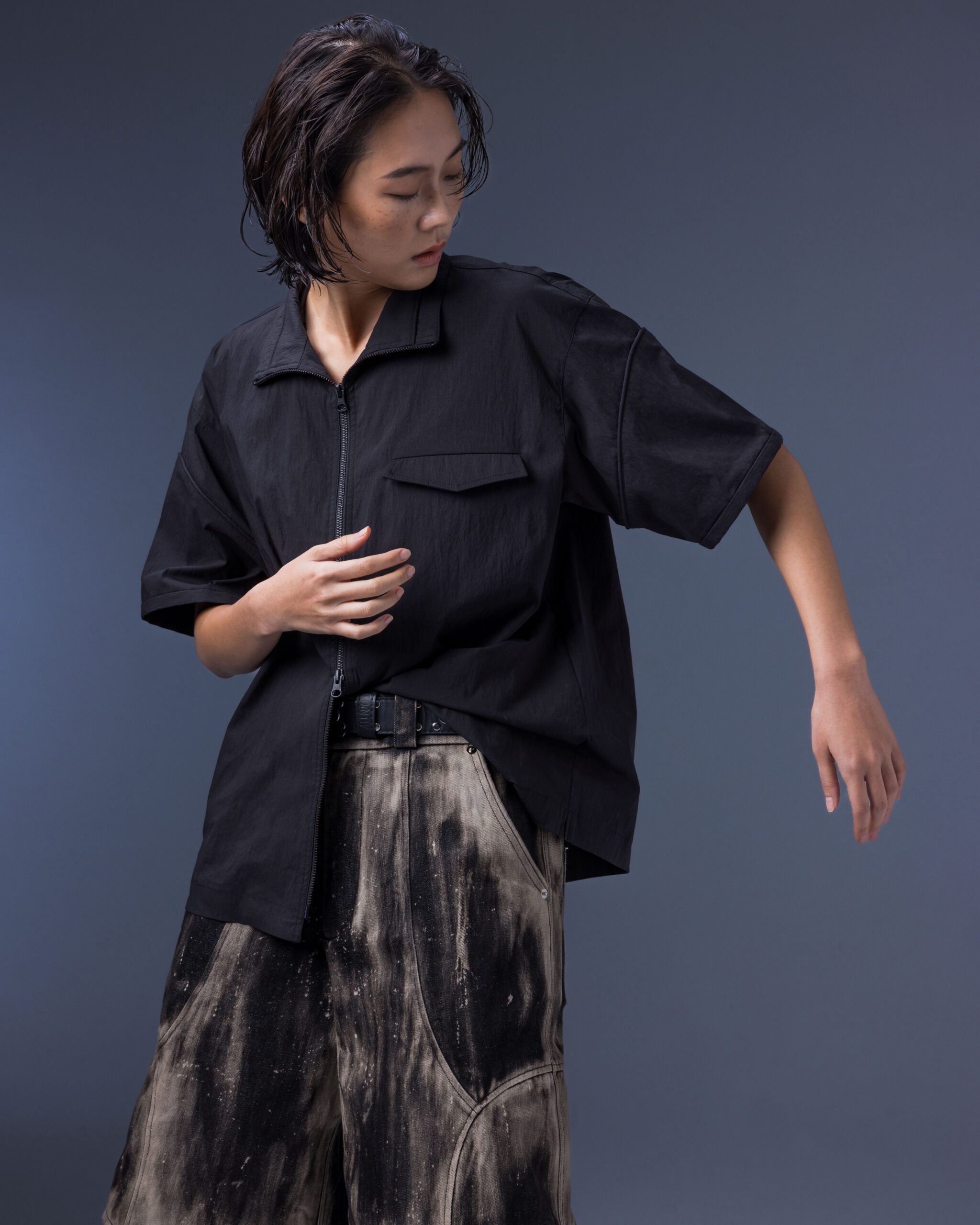 Modular – Elytra Dual-Zip Short Top(black)