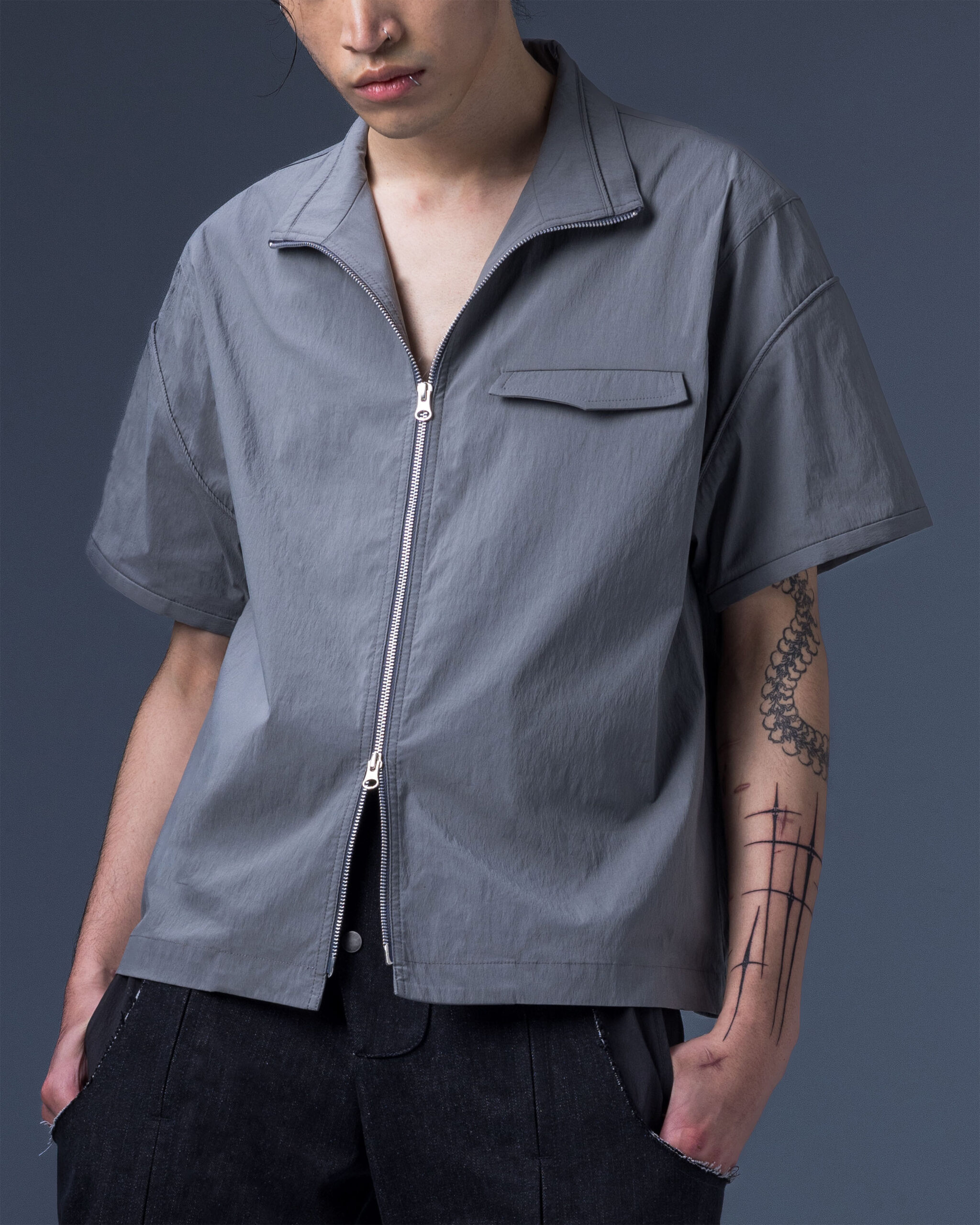 Modular – Elytra Dual-Zip Short Top(gray)