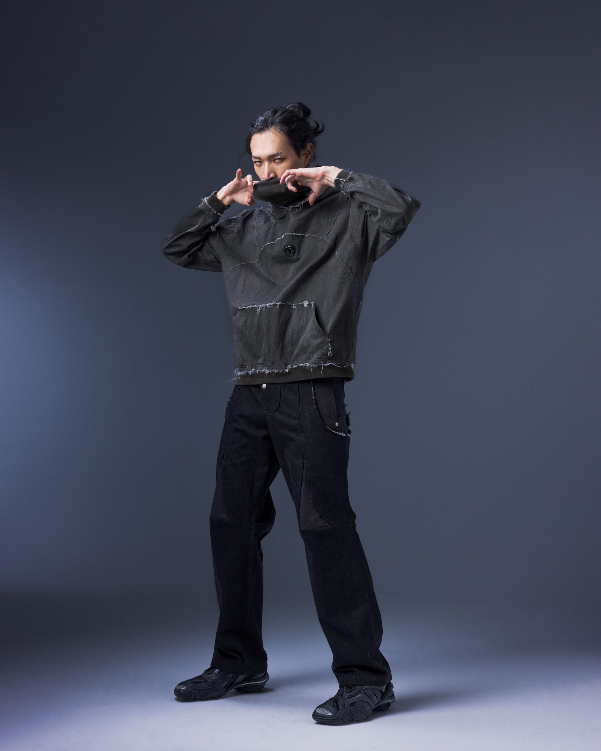 202504050796 Biomimetic – Appendicular Structure Straight Pants(black)