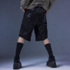 202504051205 Evolution – Membranous Wing Paneled Wide Denim(black/Leather Spliced)