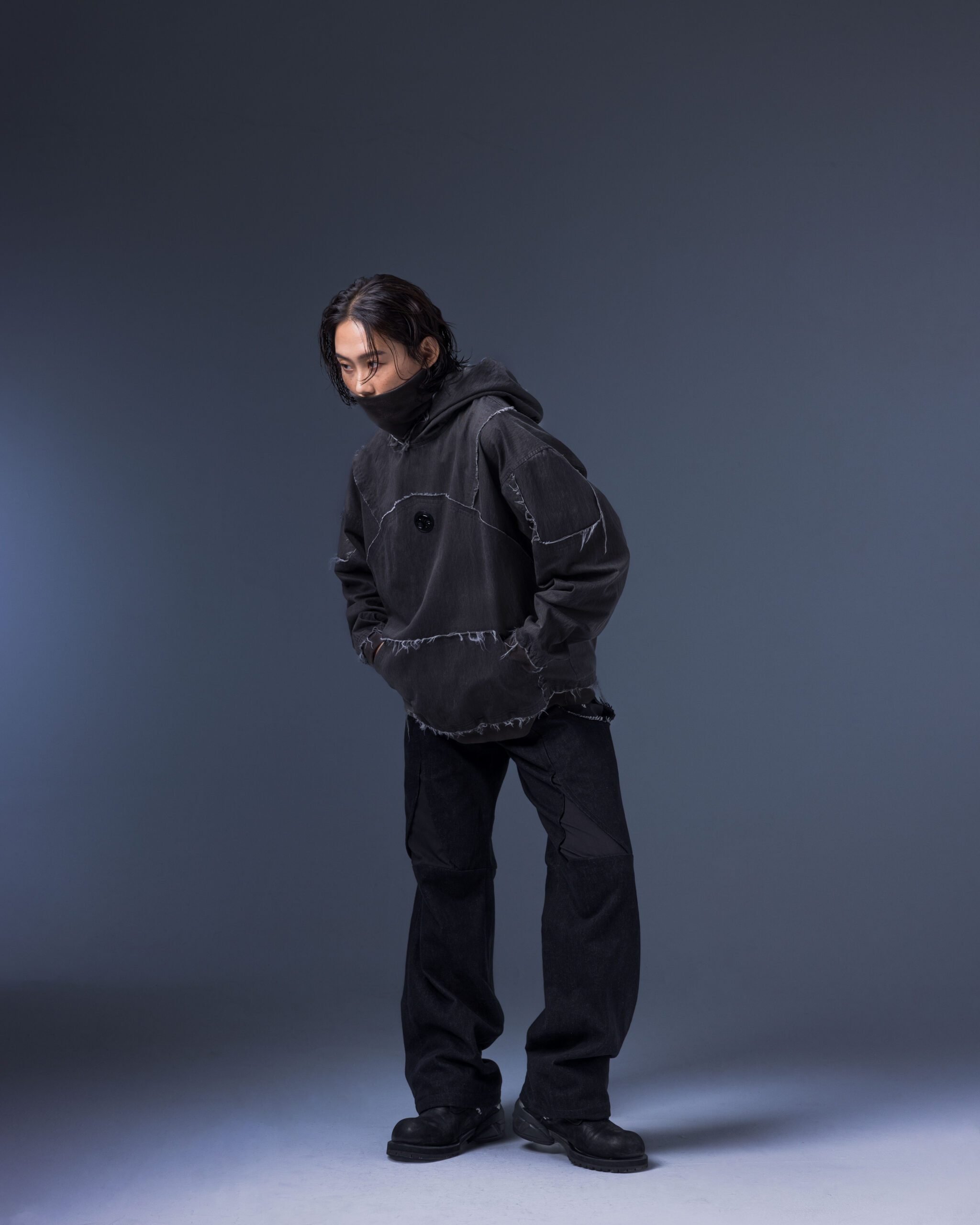 202504051710 Biomimetic – Appendicular Structure Straight Pants(black)