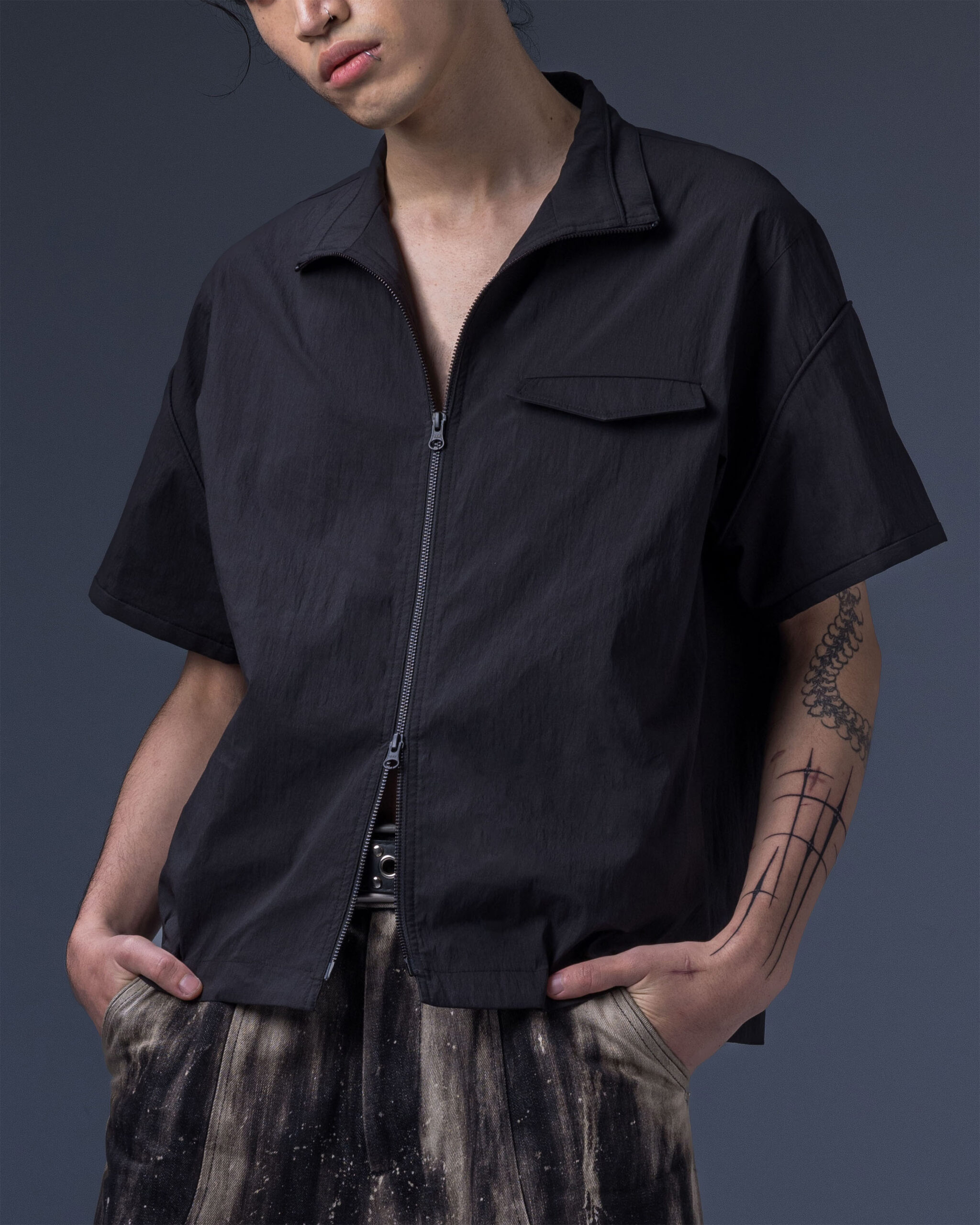 Modular – Elytra Dual-Zip Short Top(black)