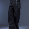 7 Evolution – Membranous Wing Paneled Wide Denim(black/Leather Spliced)