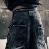 6 Evolution – Membranous Wing Paneled Wide Denim(black/Washed)